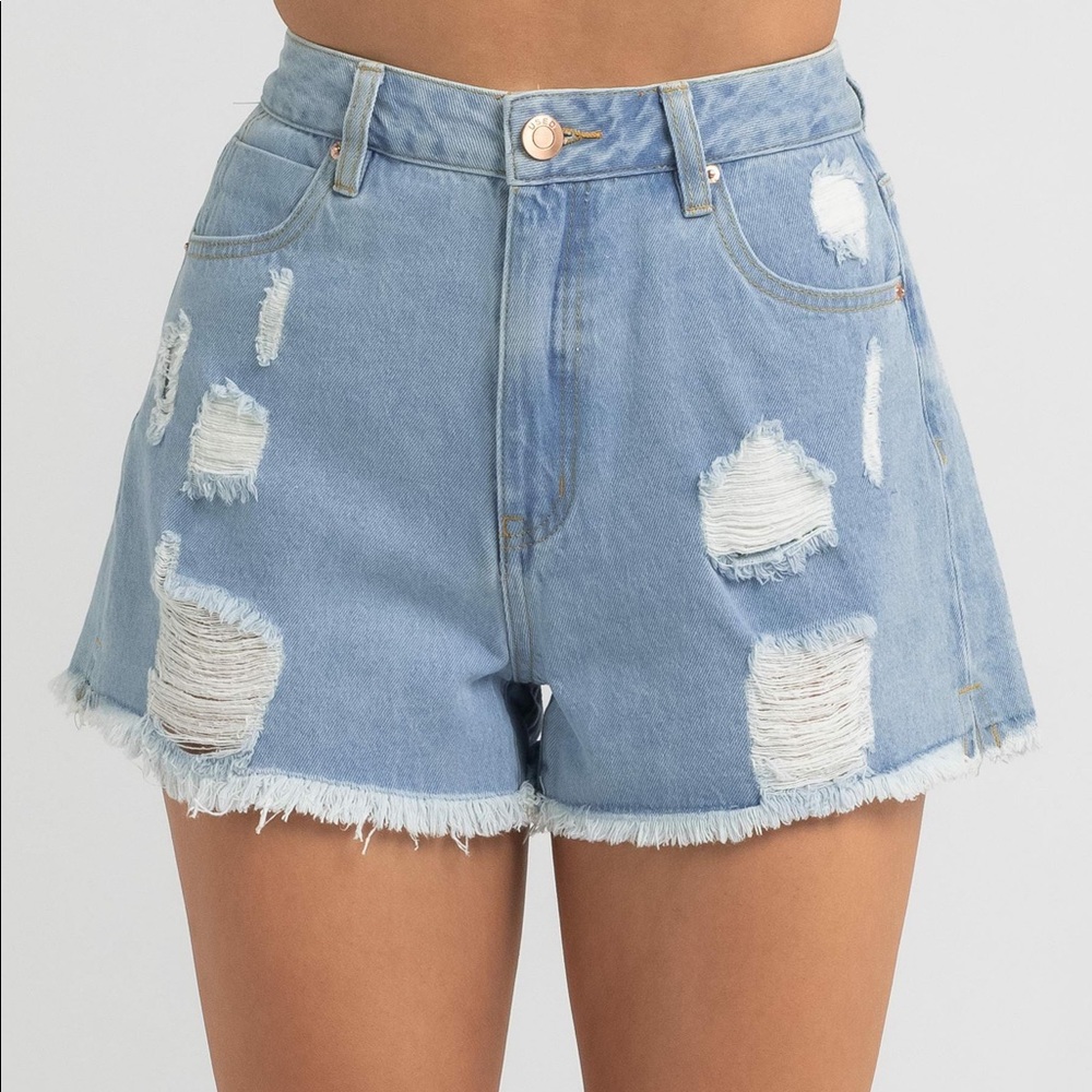 High-waisted Denim Shorts- City Beach Australia
